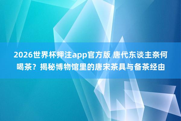 2026世界杯押注app官方版 唐代东谈主奈何喝茶？揭秘博物馆里的唐宋茶具与备茶经由