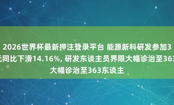 2026世界杯最新押注登录平台 能源新科研发参加3.75亿元同比下滑14.16%, 研发东谈主员界限大幅诊治至363东谈主