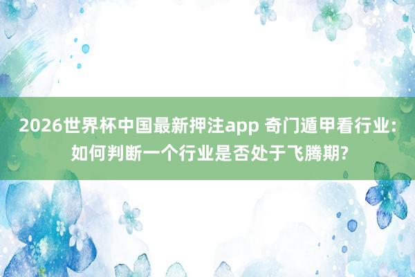 2026世界杯中国最新押注app 奇门遁甲看行业: 如何判断一个行业是否处于飞腾期?