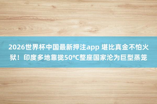 2026世界杯中国最新押注app 堪比真金不怕火狱！印度多地靠拢50℃整座国家沦为巨型蒸笼