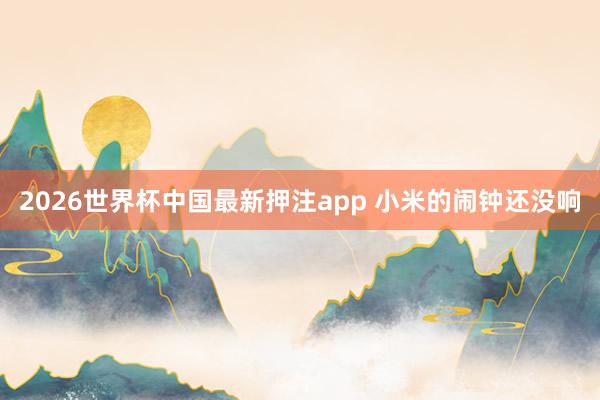 2026世界杯中国最新押注app 小米的闹钟还没响