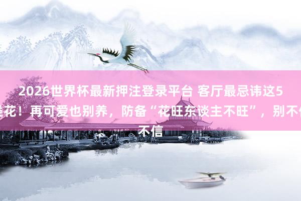 2026世界杯最新押注登录平台 客厅最忌讳这5类花！再可爱也别养，防备“花旺东谈主不旺”，别不信