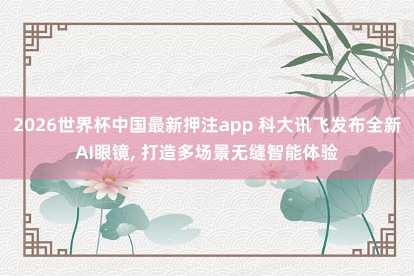 2026世界杯中国最新押注app 科大讯飞发布全新AI眼镜, 打造多场景无缝智能体验
