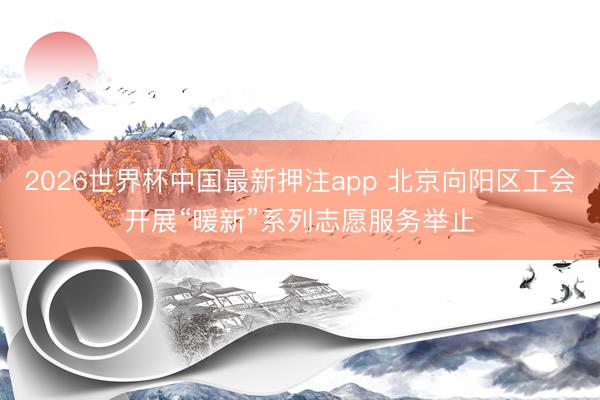2026世界杯中国最新押注app 北京向阳区工会开展“暖新”系列志愿服务举止