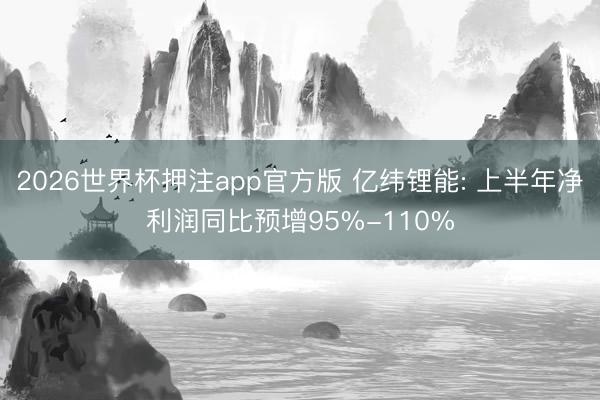 2026世界杯押注app官方版 亿纬锂能: 上半年净利润同比预增95%-110%