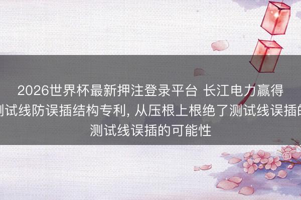 2026世界杯最新押注登录平台 长江电力赢得调试箱测试线防误插结构专利, 从压根上根绝了测试线误插的可能性