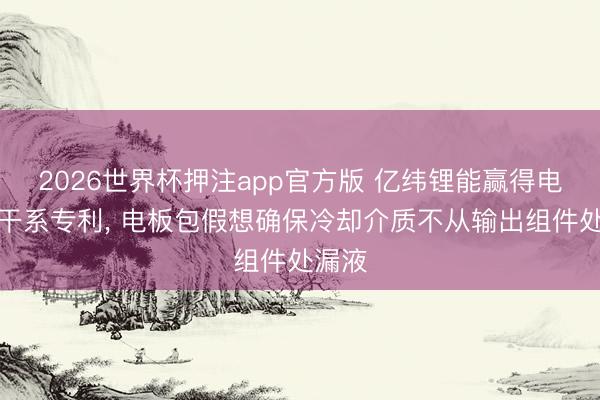 2026世界杯押注app官方版 亿纬锂能赢得电板包干系专利, 电板包假想确保冷却介质不从输出组件处漏液